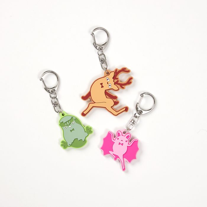 「月と猫のダンス」再び踊る動物ランダムラバーキーホルダー